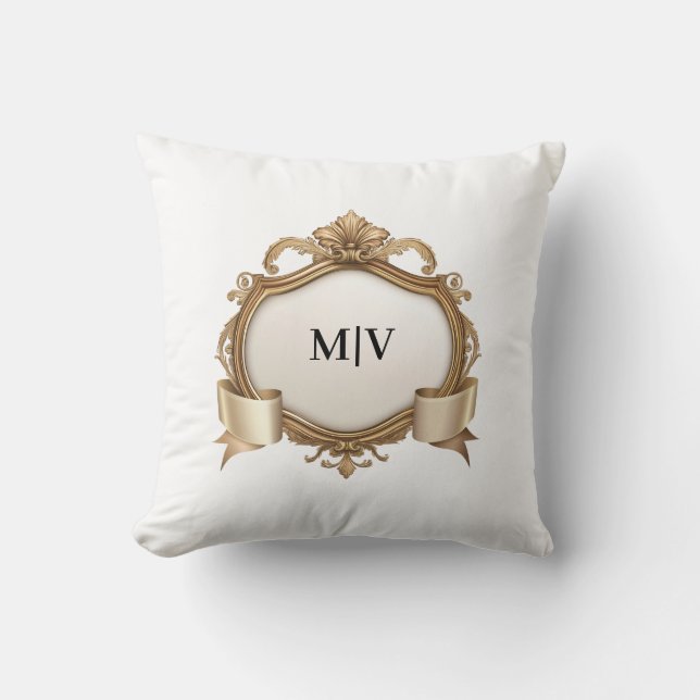 Monogram Crest Personalized  Kissen (Vorderseite)