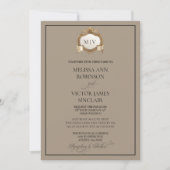 Monogram Crest Wedding Invitation Einladung (Vorderseite)