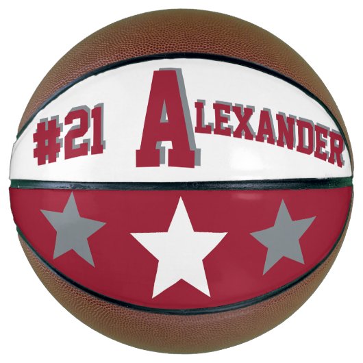 Monogram Crimson Red, White, & Grau Basketball (Vorderseite)