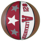 Monogram Crimson Red, White, & Grau Basketball (Vertikal)