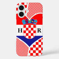 Monogram Croatia Flag Herz Schachbretts