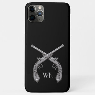 Monogram Crossed Pistolen Black Case-Mate iPhone Hülle