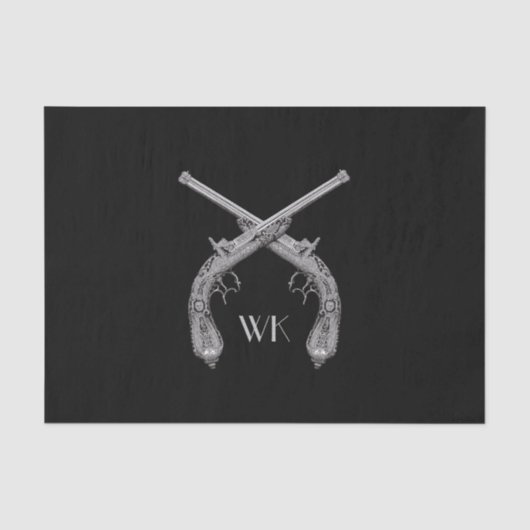 Monogram Crossed Pistolen Black Seidenpapier (Vorderseite)