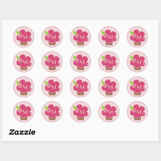 MONOGRAM CUPPYCAKE SÜSSE STICKER (Blatt)