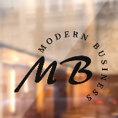 Monogram-Curved Typografie Fensteraufkleber (Blatt 2)