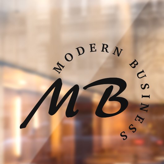 Monogram-Curved Typografie Fensteraufkleber (Blatt 2)