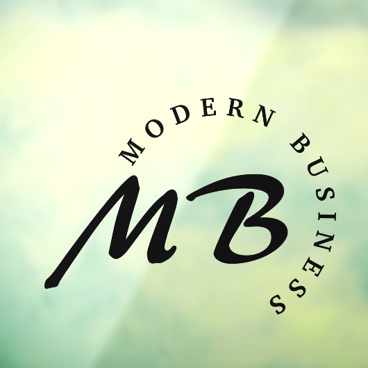 Monogram-Curved Typografie Fensteraufkleber (Blatt 3)