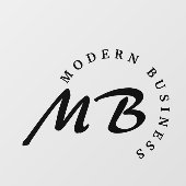 Monogram-Curved Typografie Fensteraufkleber (Blatt)