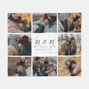 Monogram Custom 8 Foto Collage Mutter Familiengesc Fleecedecke