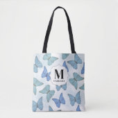 Monogram Custom Blue Botanical Butterfells Tasche (Vorderseite)