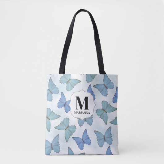 Monogram Custom Blue Botanical Butterfells Tasche (Vorderseite)