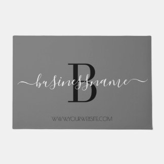 Monogram Custom Business Logo Einfach grau Fußmatte