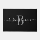 Monogram Custom Business Logo Schwarz und Weiß Fußmatte (Vorderseite)