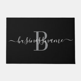Monogram Custom Business Logo Schwarz und Weiß  Fußmatte
