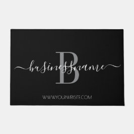 Monogram Custom Business Logo Schwarz und Weiß Fußmatte