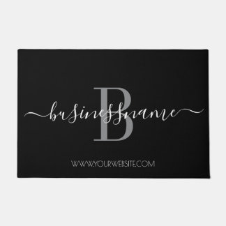 Monogram Custom Business Logo Schwarz und Weiß Fußmatte