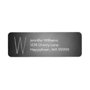 Monogram Custom Chalkboard Vignette Rücksendeadre