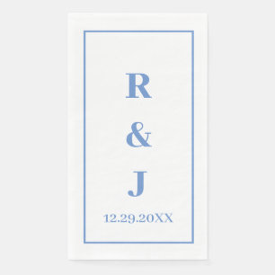Monogram Custom Couple Name Cornflower Blue Serviette