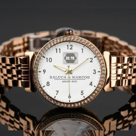  Monogram  Custom Couple Names – Elegant gift Armbanduhr