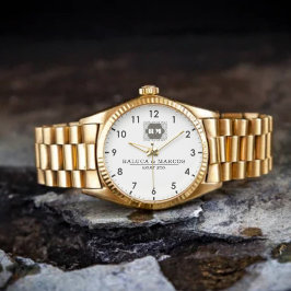  Monogram  Custom Couple Names – Elegant gift Armbanduhr