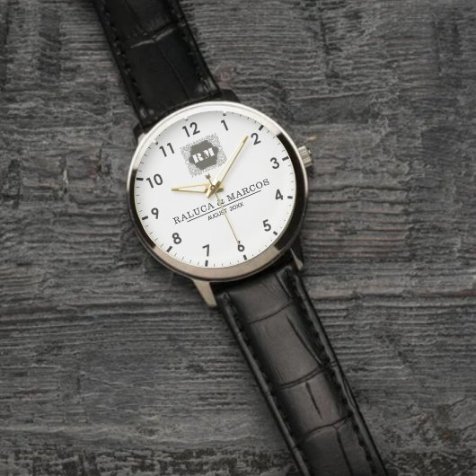  Monogram  Custom Couple Names – Elegant gift Armbanduhr