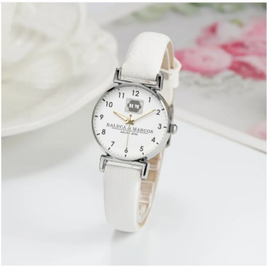  Monogram  Custom Couple Names – Elegant gift Armbanduhr