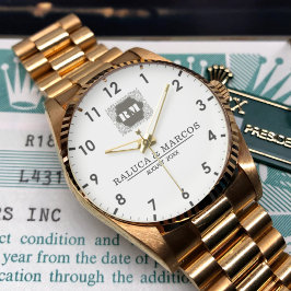  Monogram  Custom Couple Names – Elegant gift Armbanduhr