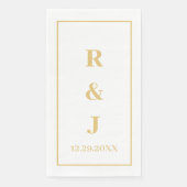 Monogram Custom Coupname Golden Yellow White Serviette (Vorderseite)