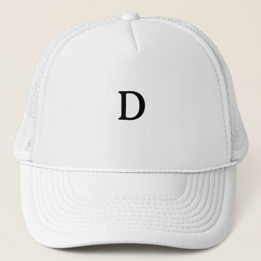 Monogram Custom D Logo Averia Serif Schriftart Cap Truckerkappe (Vorderseite)