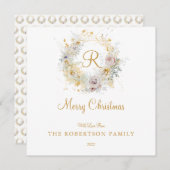 Monogram Custom Family Name Christmas Card (Vorne/Hinten)