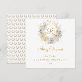 Monogram Custom Family Name Christmas Card