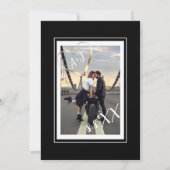 Monogram Custom Foto QR Code Gold Black Einladung (Rückseite)