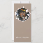 Monogram Custom Foto Wedding Menu Card (Rückseite)