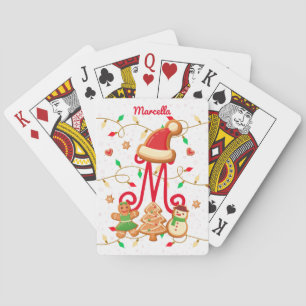 Monogram Custom Gingerbrett Red Spielkarten