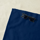 Monogram Custom Initial Marine Blau, modern Strandtuch (Beispiel)