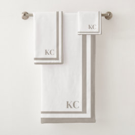 Monogram Custom Initials - Hotel Border Towel Set