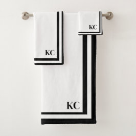 Monogram Custom Initials - Hotel Border Towel Set