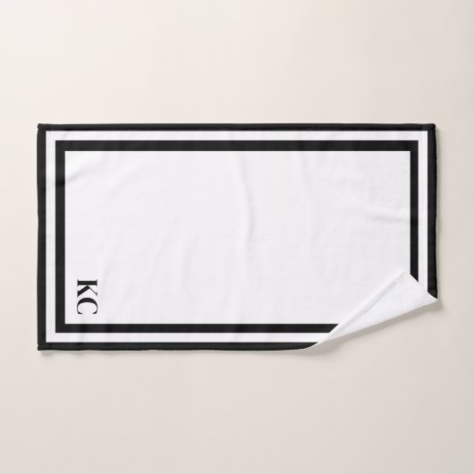 Monogram Custom Initials - Hotel Border Towel Set (Handtuch)