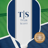 Monogram Custom Initials Pickleball Paddle - Blau