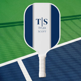 Monogram Custom Initials Pickleball Paddle - Blau