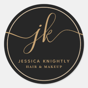 Monogram Custom Logo Business Runder Aufkleber