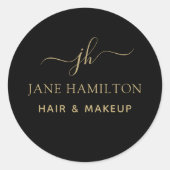 Monogram Custom Logo Business Runder Aufkleber (Vorderseite)