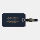 Monogram Custom Luxury Black Gold mit elegantem Sc Gepäckanhänger (Rückseite horizontal)