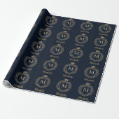 Monogram Custom Luxury Black Gold mit elegantem Sc Geschenkpapier (Ungerollt)