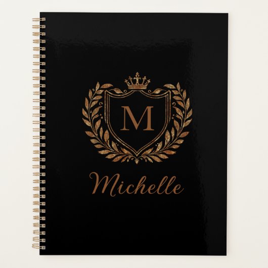 Monogram Custom Luxury Black Gold mit elegantem Sc Planer (Vorderseite)