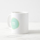 Monogram Custom Personalisiert in Minze und Green Kaffeetasse (Vorderseite Links)