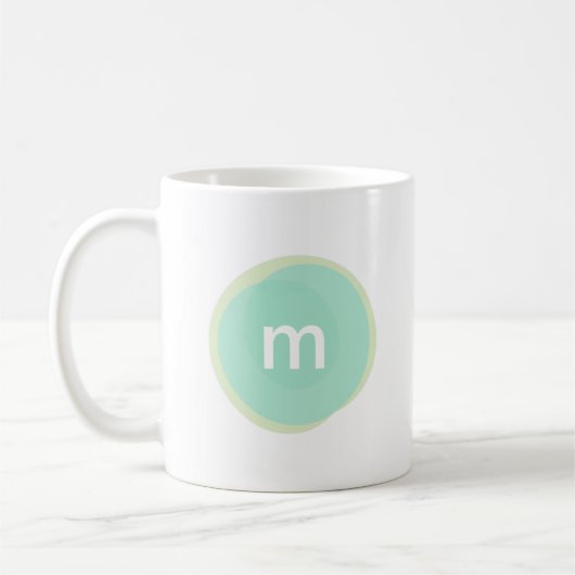 Monogram Custom Personalisiert in Minze und Green Kaffeetasse (Links)