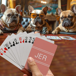 Monogram Custom Personalisiert Morange Orange Red Spielkarten