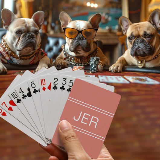 Monogram Custom Personalisiert Morange Orange Red Spielkarten