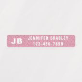 Monogram Custom Personalisiert Name Girl Glitzer Etiketten (Design 1)